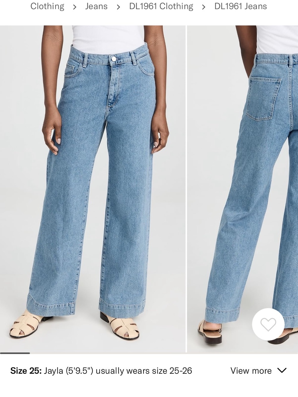 DL1961 Wide Leg Jeans in Light Blue Wash